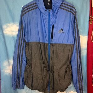 Adidas black and blue windbreaker